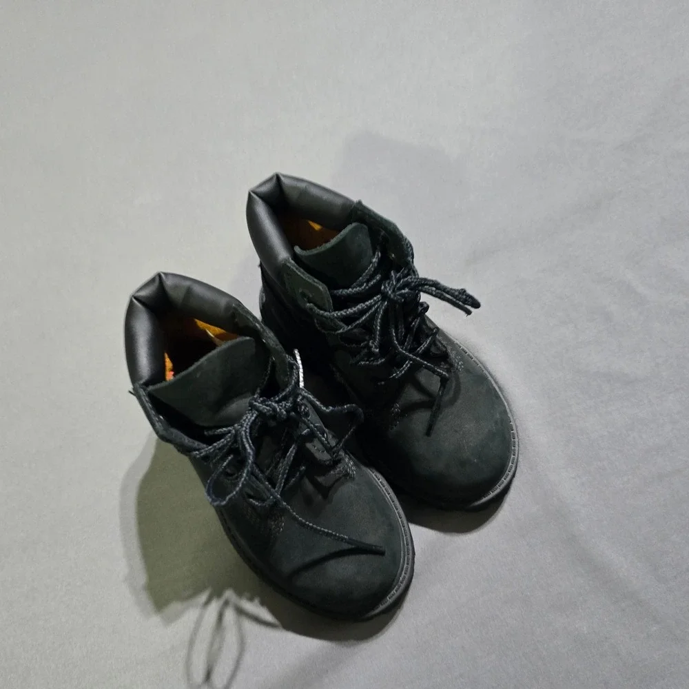 Timberland 6-Inch Premium Boot Toddler 7M Black Nubuck Waterproof 12807